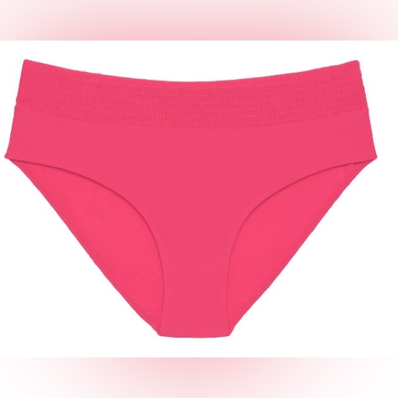 Time and Tru Women 3X Swimsuit Bottom Summer Fuchsia Pink Smocked High Waist New - Picture 1 of 4